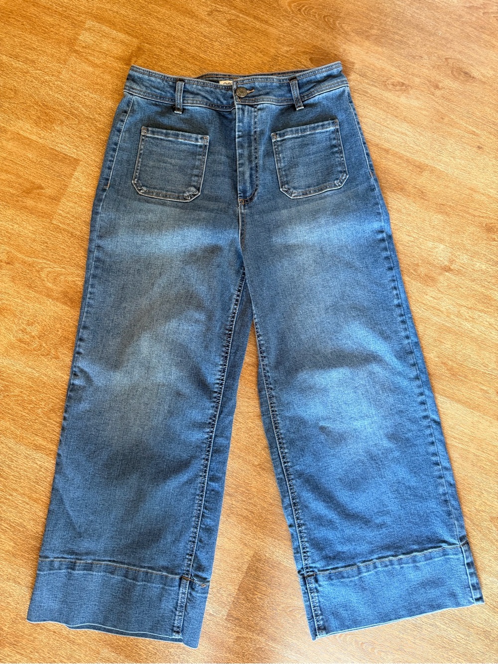 Oat New York Wide-Leg Jeans in Medium Blue